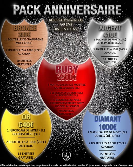 tarifs anniversaire